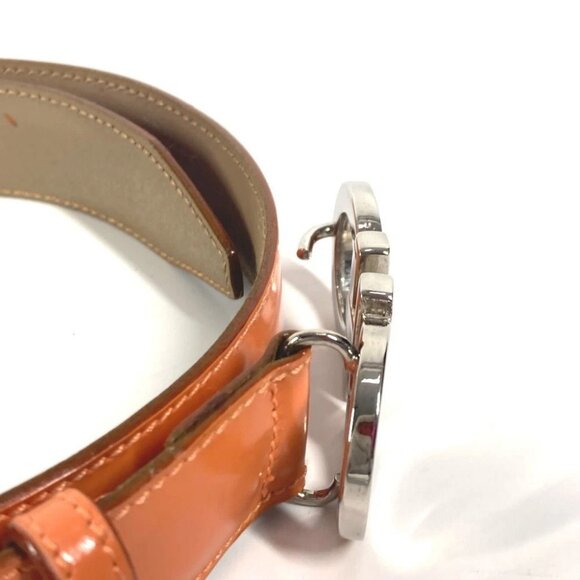 Salvatore Ferragamo Gancini logo buckle Accessories belt Leather Orange - Picture 6 of 16